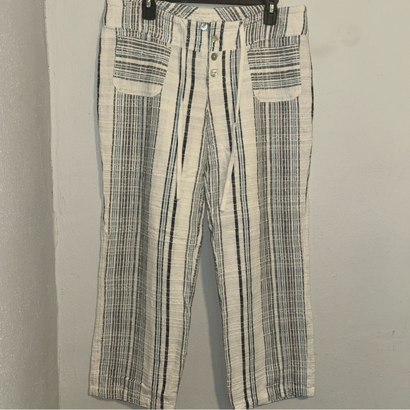 Sundance Striped Wide Leg Pants - Black and White - Picture 1 of 4